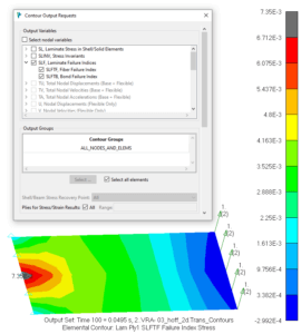 Contour output request screen for failure index calculation